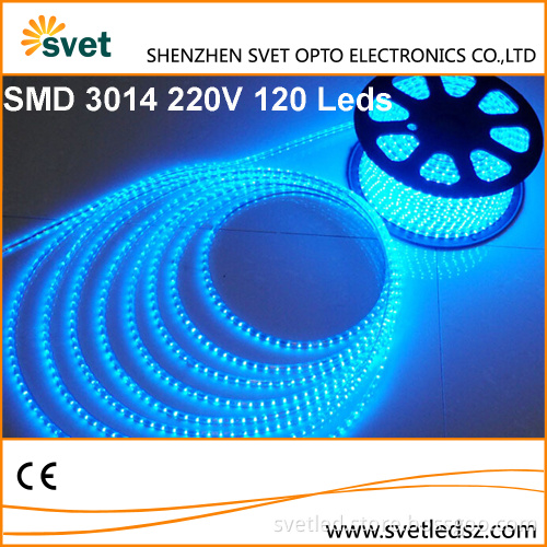 220V SMD 3014 120 Leds/M Side Emitting Backlight Bicycle Blue Led Strip Light